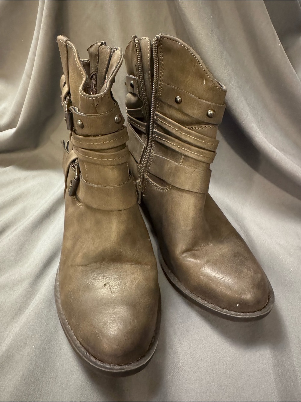 Report Gray Strapped Ankle Boots-0029